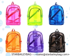 China Color full clear PVC backpack supplier