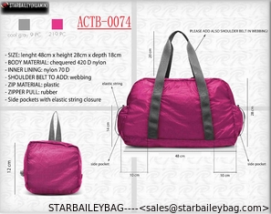 China 70D nylon foladble travel tote bag-nylon laggage-good design fashional bag-hight quality supplier