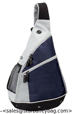 China Polyester Hiking Travel Shopping Sling Backpack Bag Navy-easy travel luggage-sling bag supplier