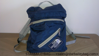 China 600D polyester Vintage Blue brown Label Backpack Bag--new design bag supplier