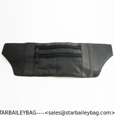 China Black Leather Fanny Pack Waist Bag Pouch Travel Purse New Belt Pocket Adjustable supplier