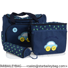China 4 Pcs/Set Baby Diaper Nappy Bag Mummy Changing Mat +Bottle Holder Handbag Set supplier