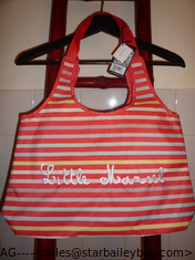 China shopping LITTLE MARCEL rayé orange - Jaunty orange striped tote bag, NEW! supplier