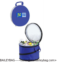 China promotional tote bags handled foldable cylinder cooler bag supplier
