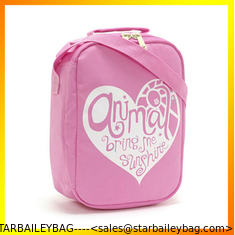 China Sweet pink girls zipper insulated lunch box square supplier