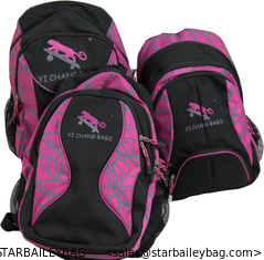 China pink and black color series School backpack supplier