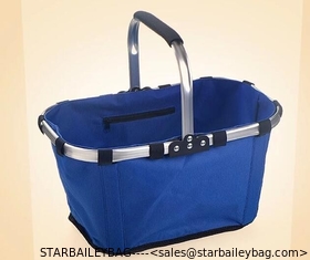 China Metal Handle shopping basket bag with 210D polyetser lining rubber feet stand shopping bag supplier
