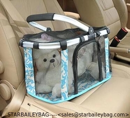 China Metal handle pets carrier, pets baskets bag, mesh dog bag supplier