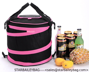China 840D collapsible tube lunch bag, elastic strips around cooler bag for for the cooler bag supplier