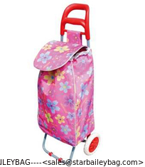 China Lightweight Foldable Laundry / Shopping Trolley Cart Rolling Push Dolly with Tote supplier