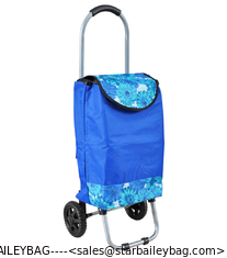 China Trolley Dolly 600D polyetser Black Lightweight Shopping Grocery Foldable Cart supplier