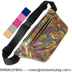 China Hologram Leather Slim Bum Bag Wholesale Fanny Pack Dumpling Shape Waist Pack Belt Bag Supplier supplier