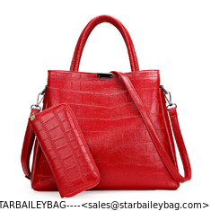 China Ladies Handbags Sets Leather Top Handle Handbag Clutches 2pcs In 1 Sets Women Totes Bag Sets supplier