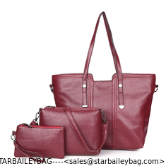 China Leather Totes Bag Sets Handbag Purse Wristl For Women 3pcs In 1 Set Ladies Hand Bags supplier