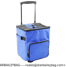 China Custom 600D polyester Cooler Bag Large Trolley Lunch Luggage Set Supplier supplier